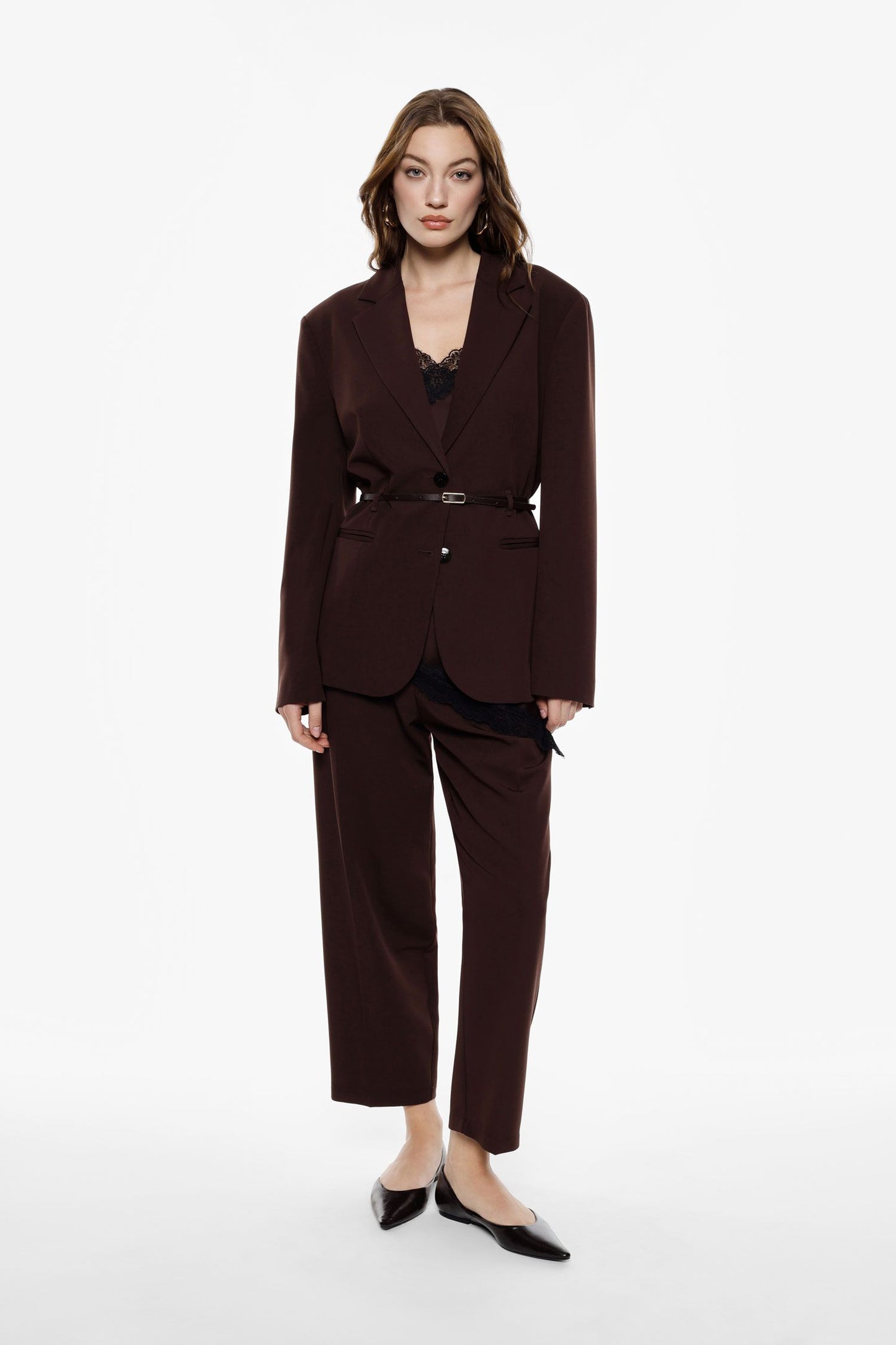 PANTALONI CROPED VITA ALTA PEY7KIC MORO IMPERIAL.