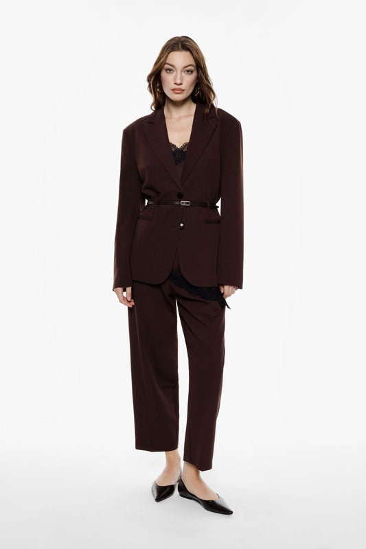 PANTALONI CROPED VITA ALTA PEY7KIC MORO IMPERIAL.