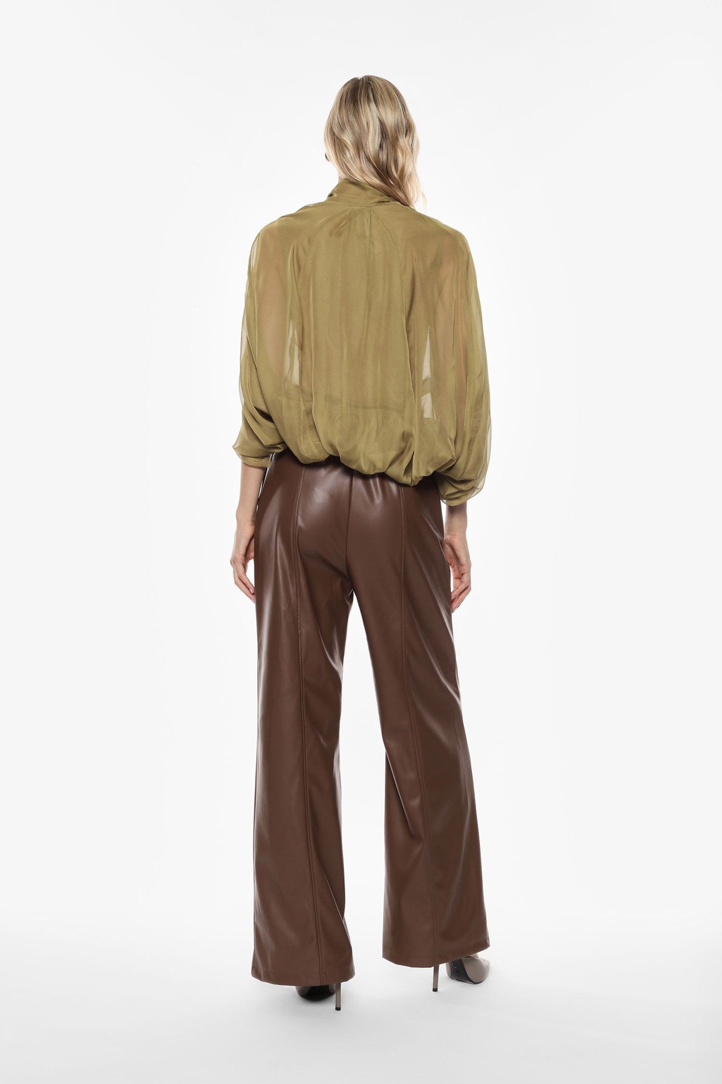 PANTALONI IN SIMILPELLE  P6B9KGJC TABACCO IMPERIAL.