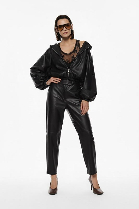 PANTALONI IN SIMILPELLE A VITA MEDIA P6D5KGJ