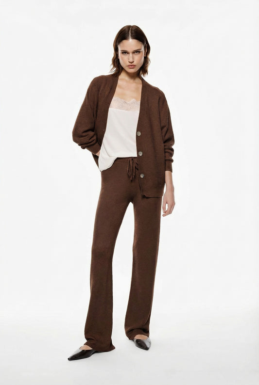 PANTALONE IN VISCOSA P3025865 MORO IMPERIAL.