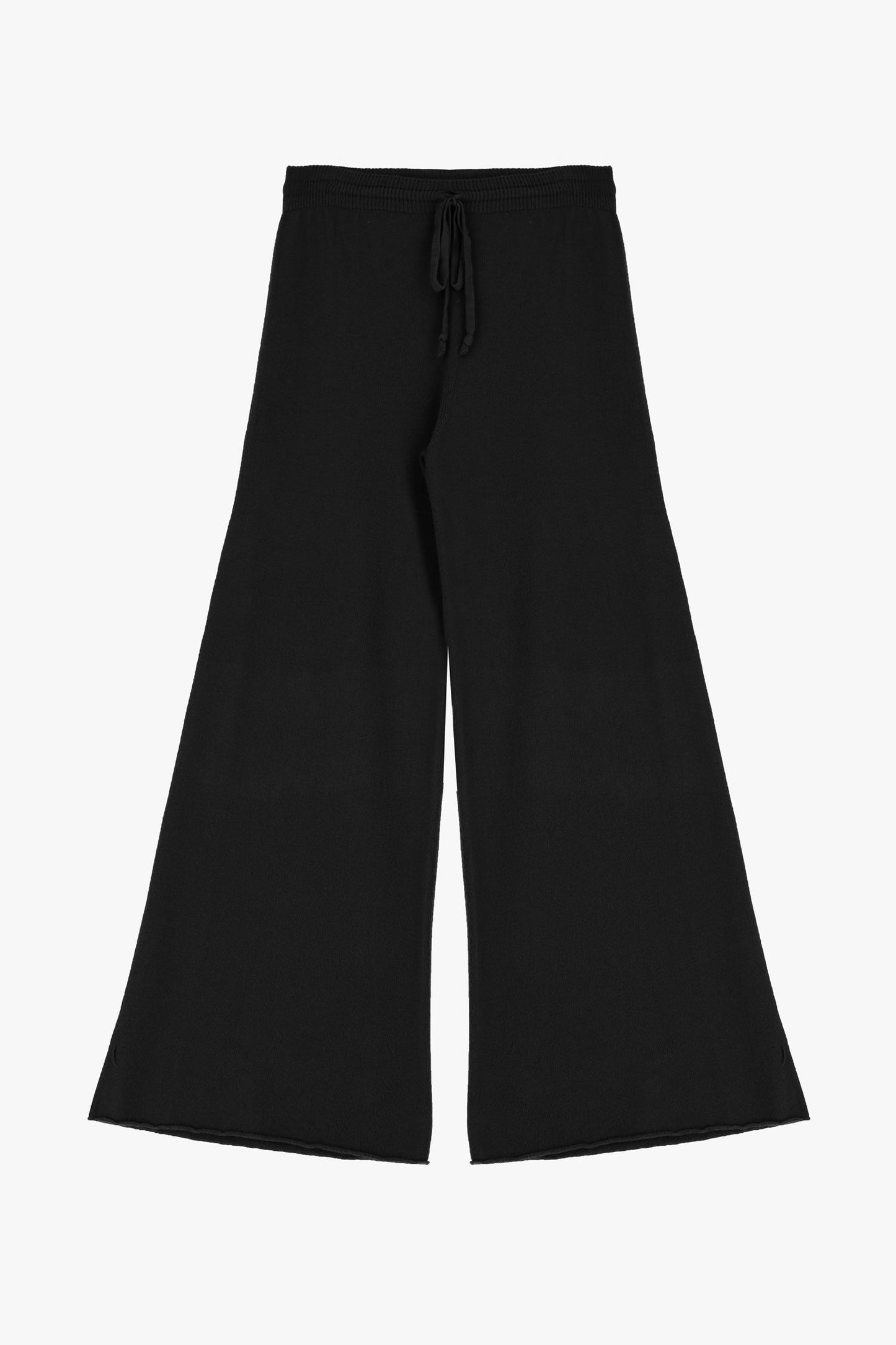 PANTALONI AMPI IN MAGLIA CON COULISSE NERO IMPERIAL.