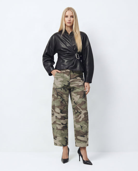 PANTALONI BARREL P5T5MRL BEIGE/MILITARE IMPERIAL.