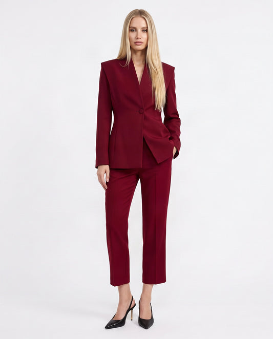 PANTALONI CROPPED PEY8MGB BORDEAUX IMPERIAL.