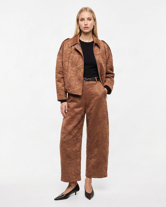 PANTALONI PALAZZO P7J0MQC CAMMELLO IMPERIAL.