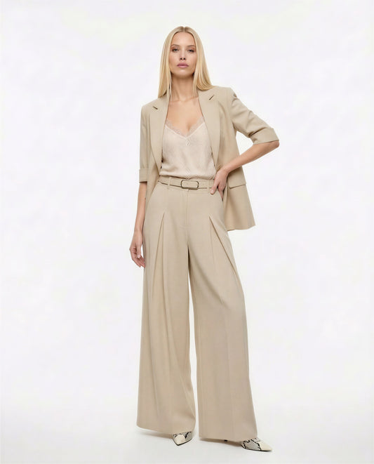 PANTALONI PALAZZO A VITA ALTA PEZ3LHXC PLATINO IMPERIAL.