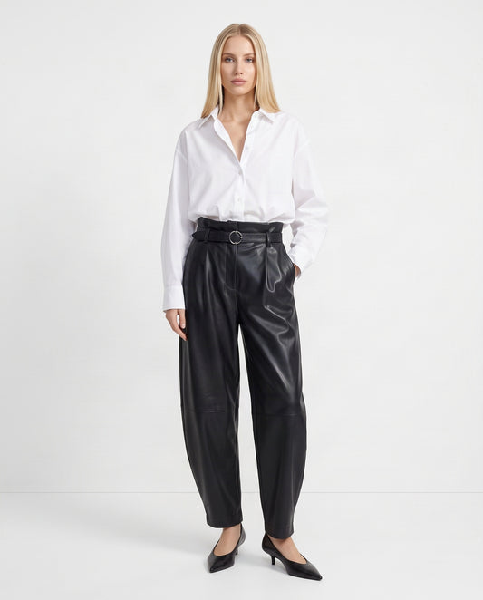 PANTALONI SIMILPELLE P8F0MGJC NERO IMPERIAL.