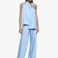 PANTALONI AMPI EFFETTO SATIN A VITA ALTA BLU IMPERIAL.