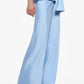 PANTALONI AMPI EFFETTO SATIN A VITA ALTA BLU IMPERIAL.