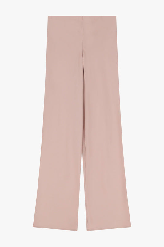 PANTALONI AMPI EFFETTO SATIN A VITA ALTA PETALO ROSA IMPERIAL.
