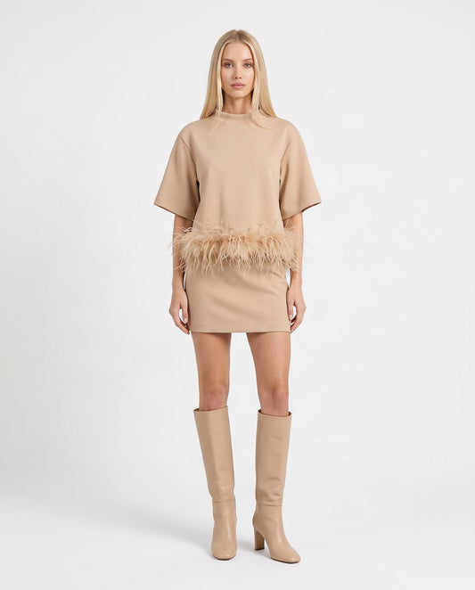 T-SHIRT PIUME TAK7MHZ BEIGE IMPERIAL.