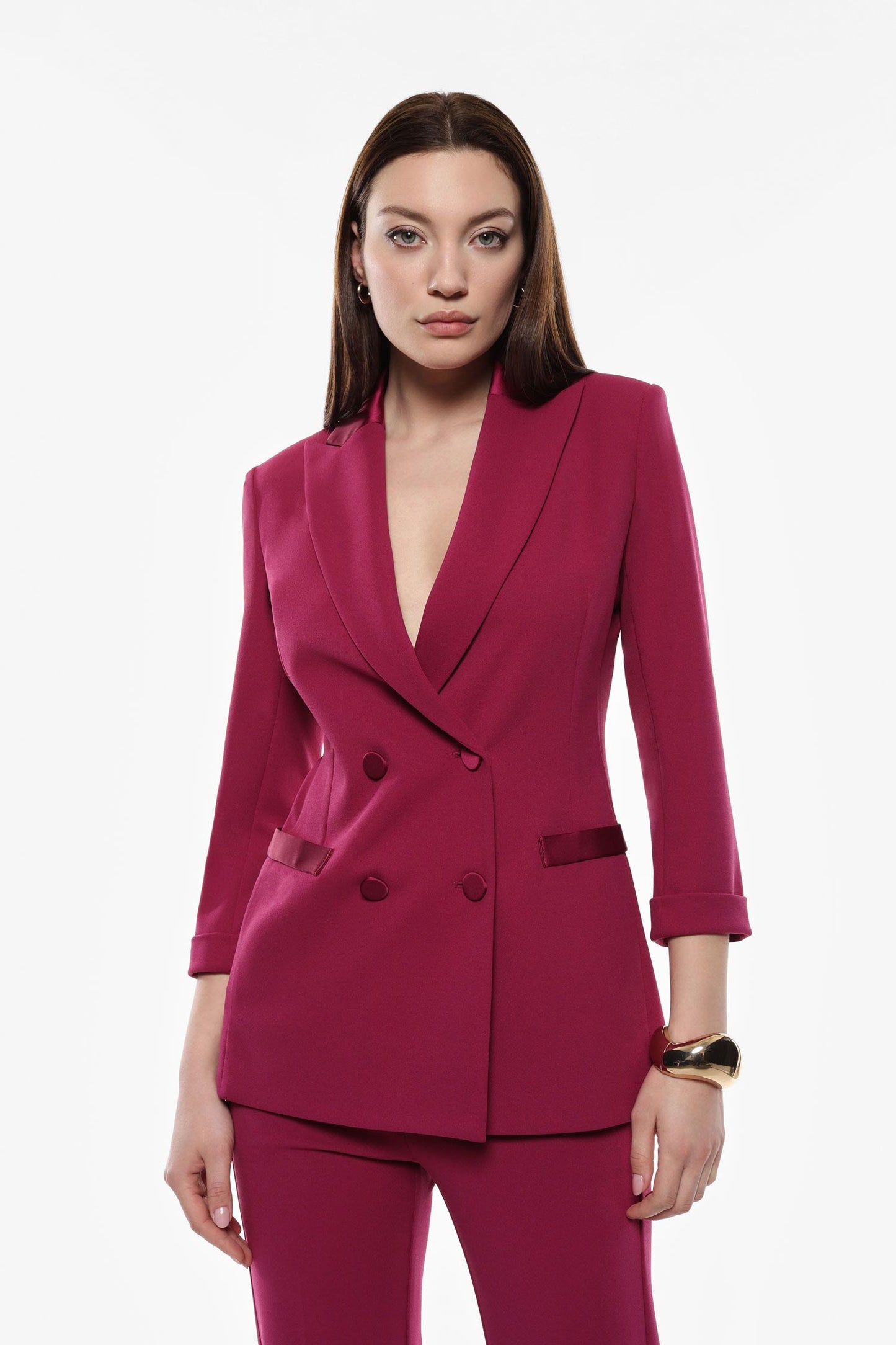 TAILLEUR GIACCA DOPPIOPETTO CON REVER A LANCIA MAGENTA IMPERIAL