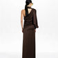 ABITO LUNGO IN SATIN W25A220 MARRONE TENSIONE IN.