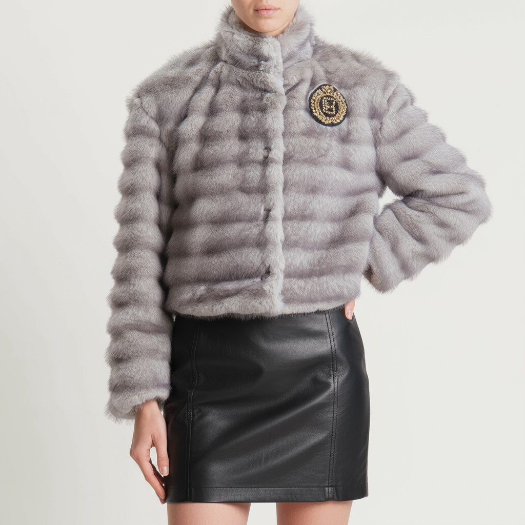 PELLICCIA ECOLOGICA W25J611 GRIGIO TENSIONE IN.