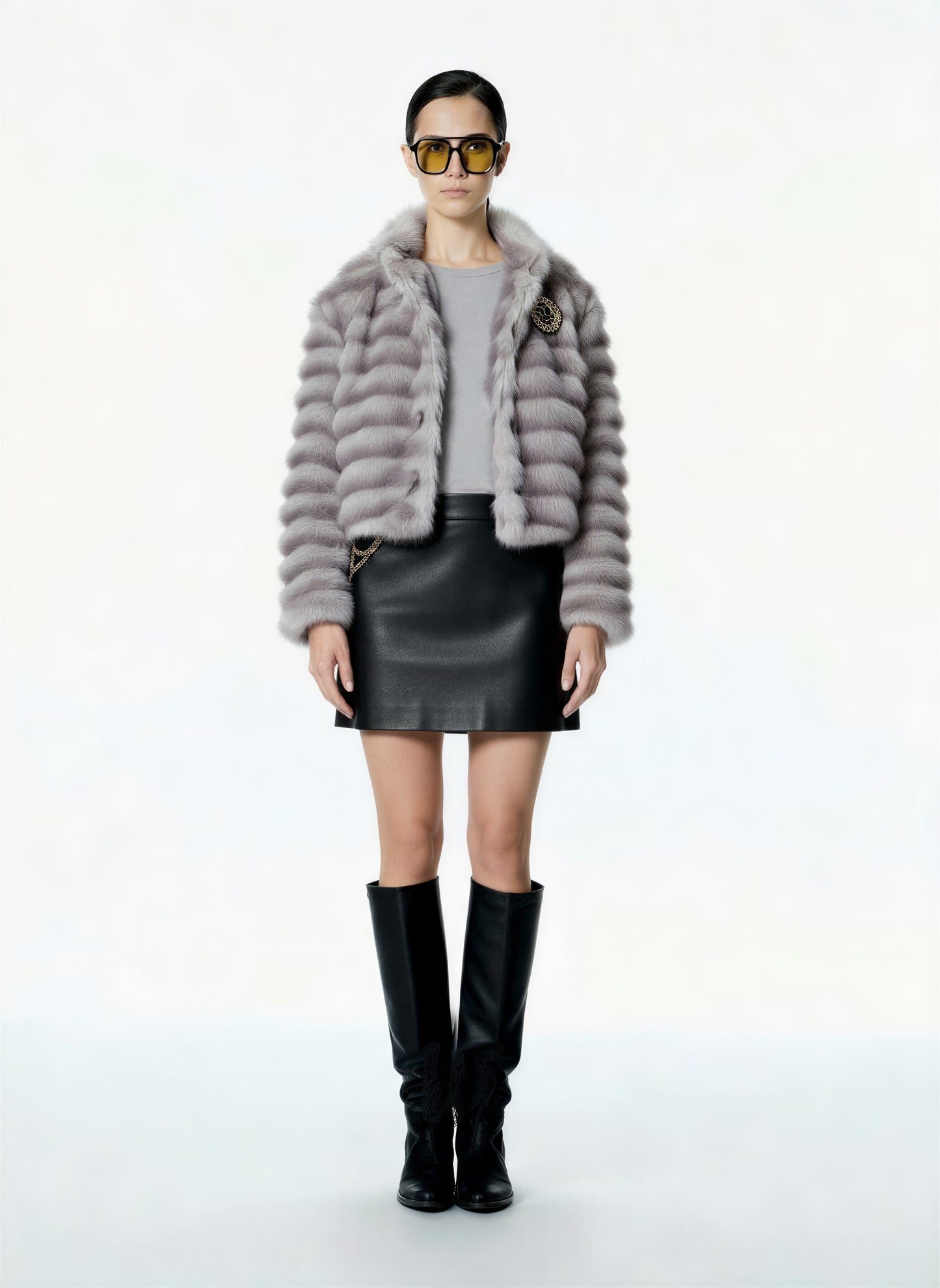 PELLICCIA ECOLOGICA W25J611 GRIGIO TENSIONE IN.