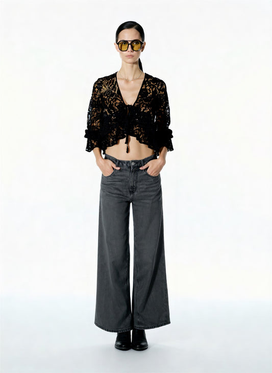 TOP IN PIZZO W25T329 NERO TENSIONE IN.