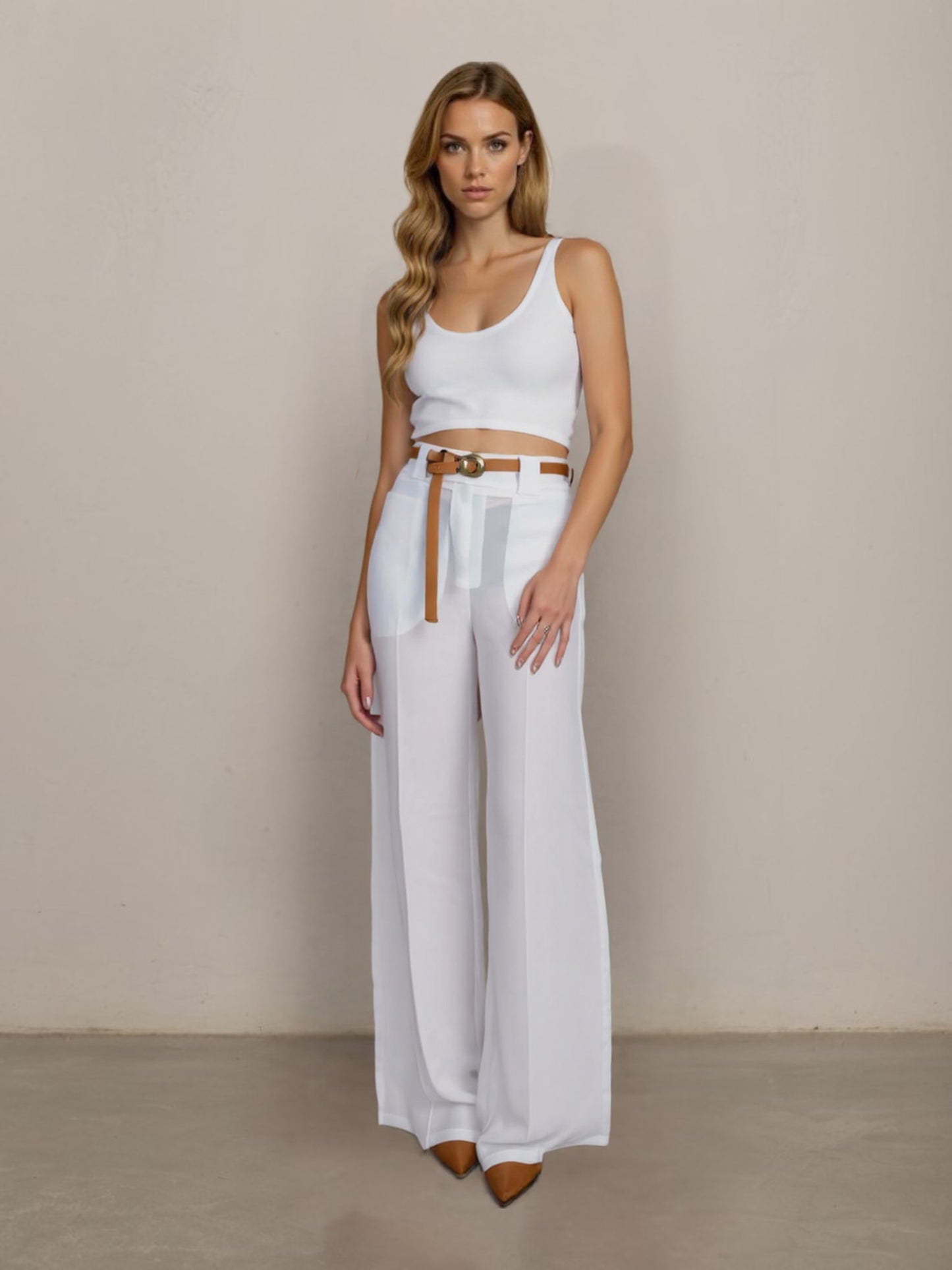 PANTALONE 25P7774 BIANCO TENSIONE IN.