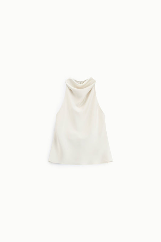 TOP HALTER SCOLLO MORBIDO SENZA MANICHE RIS4LBA ZINCO IMPERIAL.