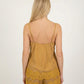 TOP IN CUPRO E PIZZO 38863 SENAPE TENSIONE IN.