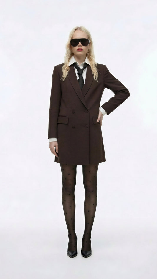 ABITO CORTO DOPPIOPETTO CON COLLO CLASSICO AFWJKAW MORO IMPERIAL.