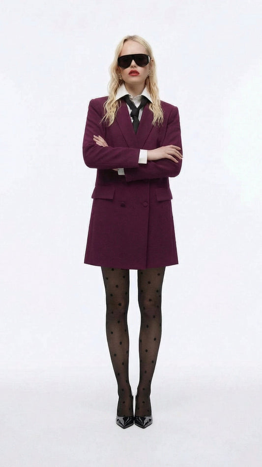 ABITO CORTO DOPPIOPETTO CON COLLO CLASSICO AFWJKAW PRUGNA IMPERIAL.