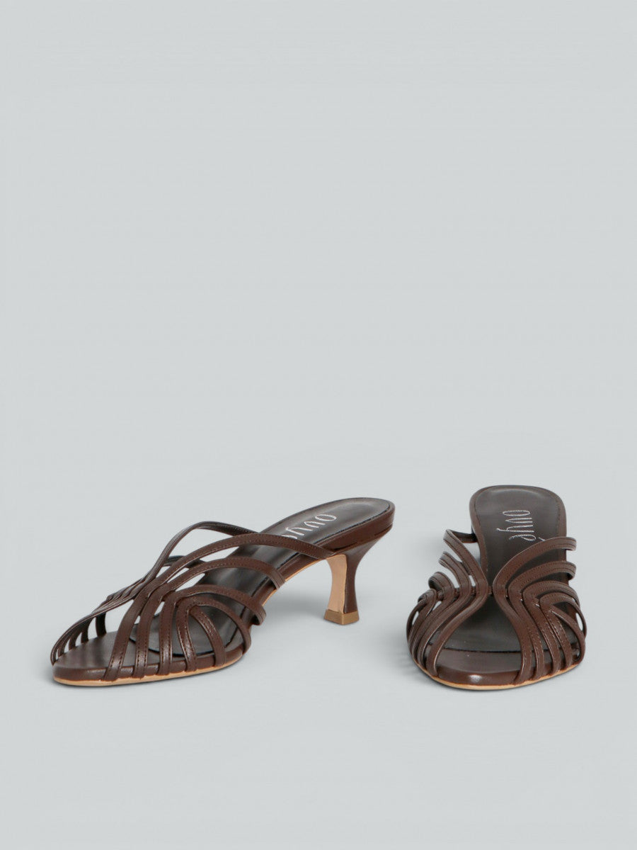 MULE IN PELLE OVYE AT764 MORO