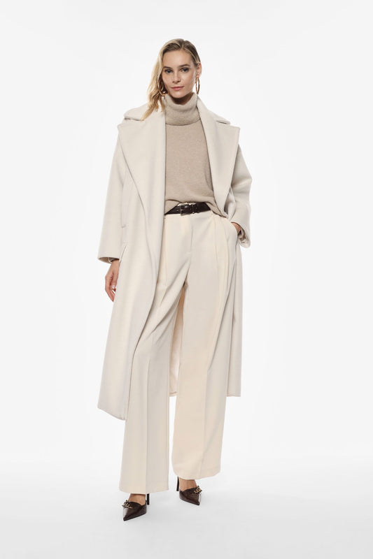 CAPPOTTO OVER CON MAXI REVERS E TASCHE KG26KLY PANNA IMPERIAL.