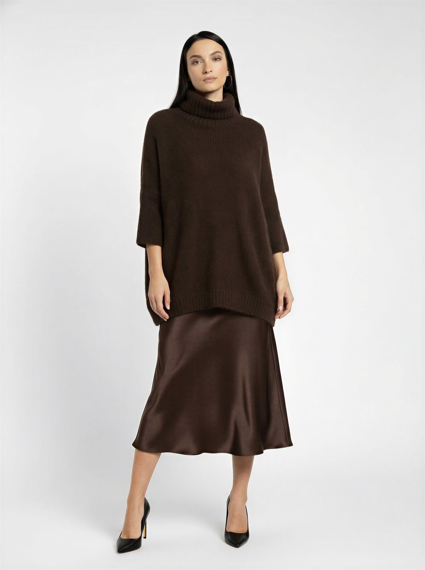 MAGLIA OVERSIZE COLLO ALTO M3025889 MORO IMPERIAL.