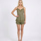 TOP IN CUPRO E PIZZO 38863 MILITARE TENSIONE IN.