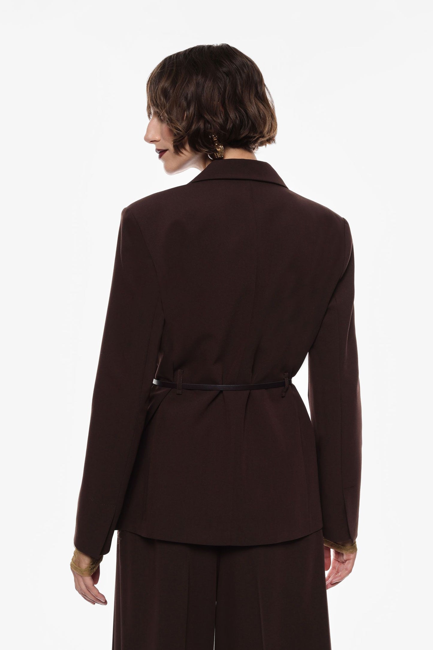 GIACCA CON CINTURA E BOTTONI JBE6KIC MORO IMPERIAL.