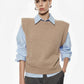 MAGLIA SMANICATA GIROCOLLO STRUTTURA SQUADRATA M734720147 BEIGE IMPERIAL.