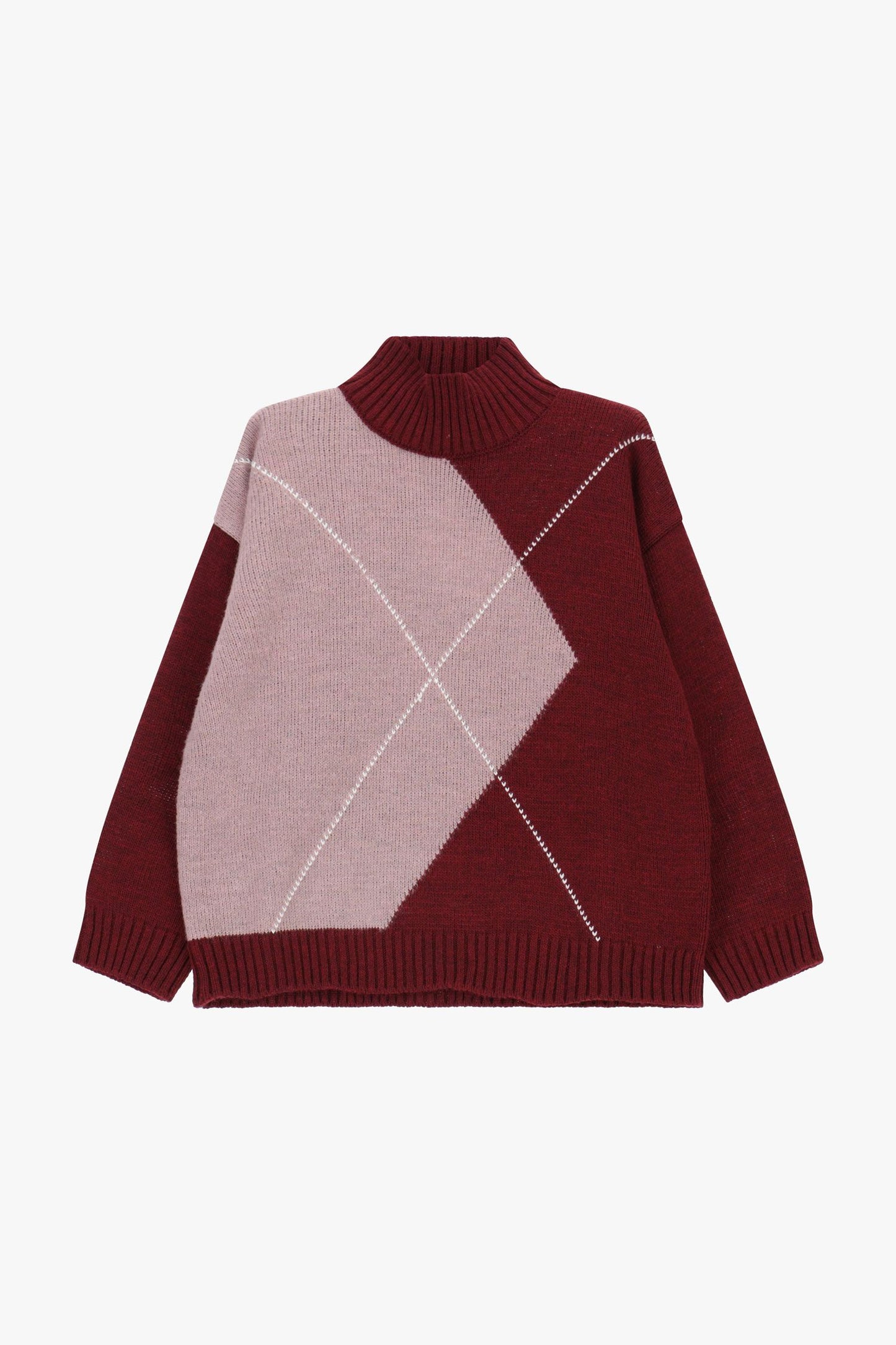 MAGLIONE A COLLO ALTO CON MOTIVO GEOMETRICO IMPERIAL