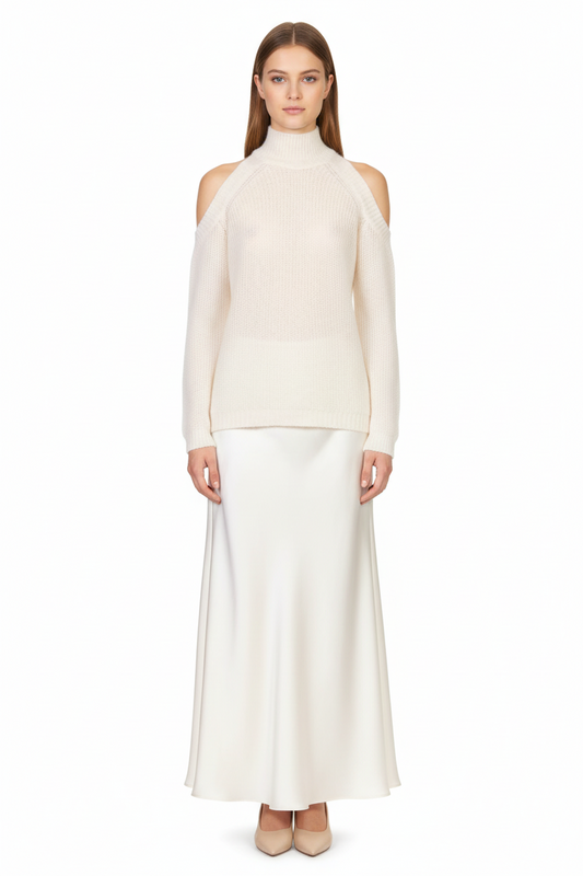 MAGLIA CUT OUT D70104 PANNA TENSIONE IN.