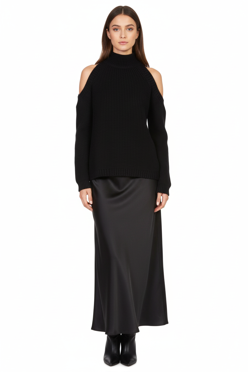 MAGLIA CUT OUT D70104 NERA TENSIONE IN.