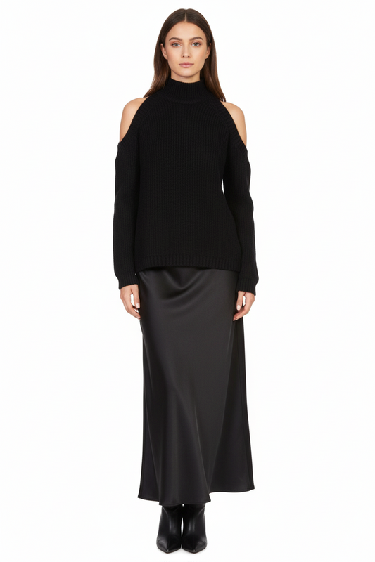 MAGLIA CUT OUT D70104 NERA TENSIONE IN.