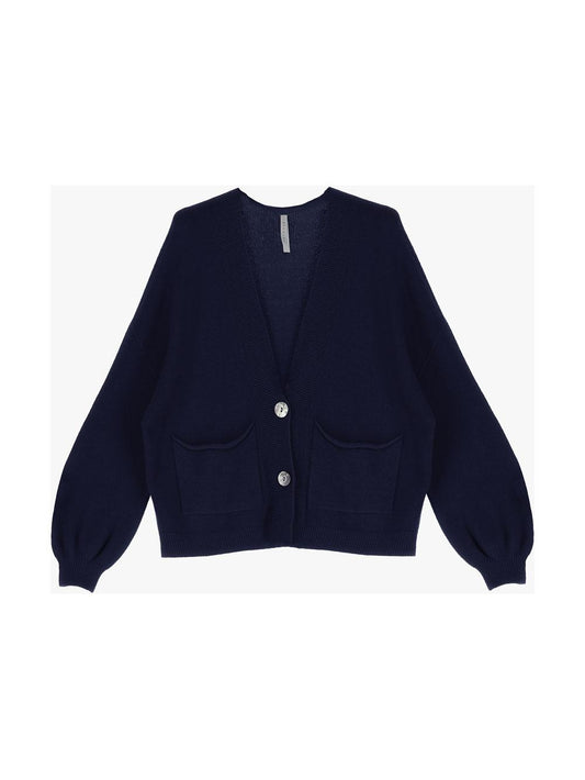 Cardigan oversize monocolour con abbottonatura e tasche applicate IMPERIAL