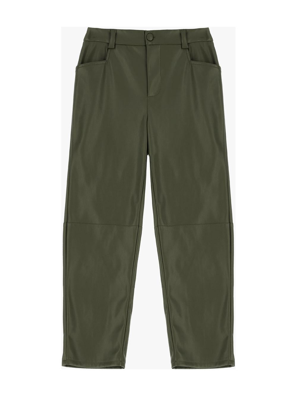 Pantaloni straight cropped in similpelle con vita alta IMPERIAL