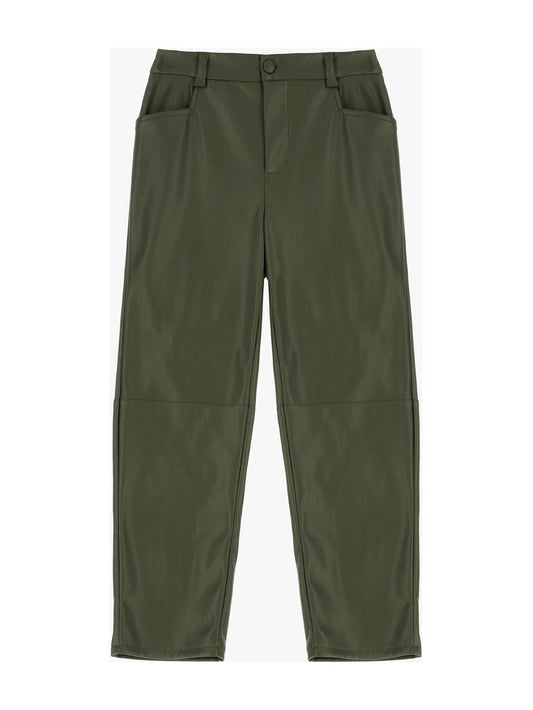 Pantaloni straight cropped in similpelle con vita alta IMPERIAL