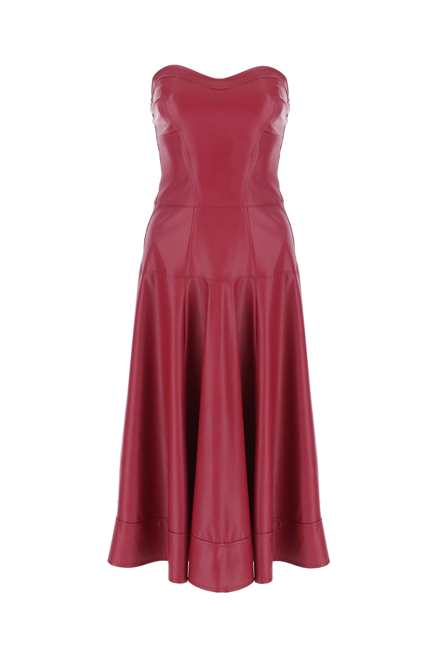 ABITO MIDI IN ECOPELLE CON SCOLLO A CUORE IMPERIAL