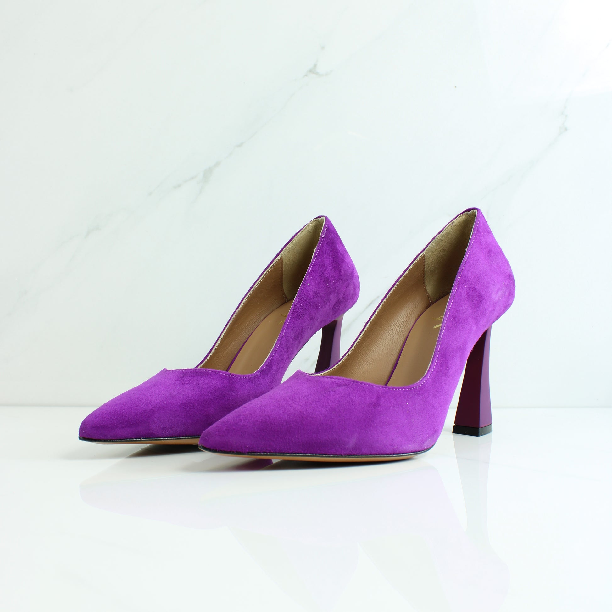 Decollete in camoscio viola SI311G