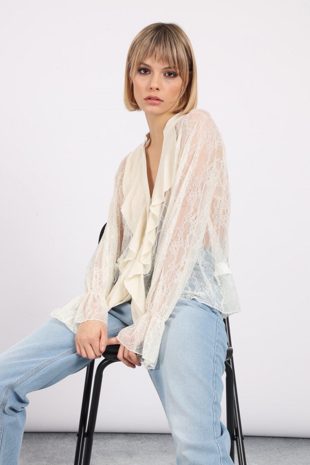 CAMICIA IN PIZZO SUSY MIX